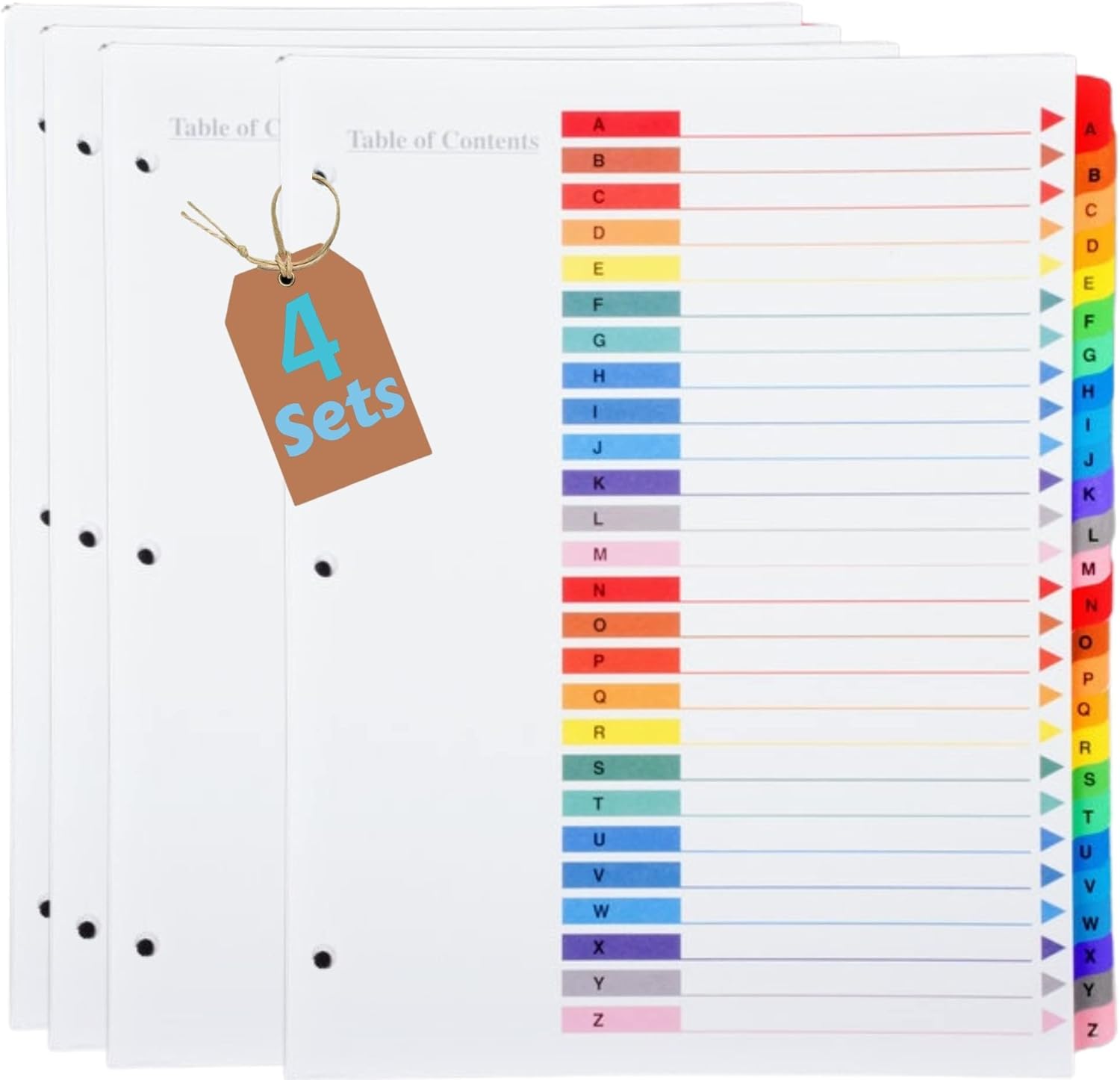 1InTheOffice Alphabetical Dividers for 3 Ring Binders, AZ
