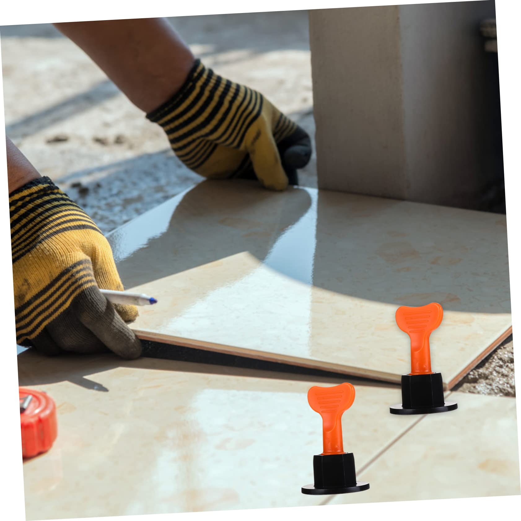 NUOBESTY Système de Nivellement de Carrelage Réutilisable Plastique, Cales D'espacement 100 Pièces Aiguilles Interchangeables, Outils de Bricolage pour Pose Murale et Sol, Kit 2 Packs