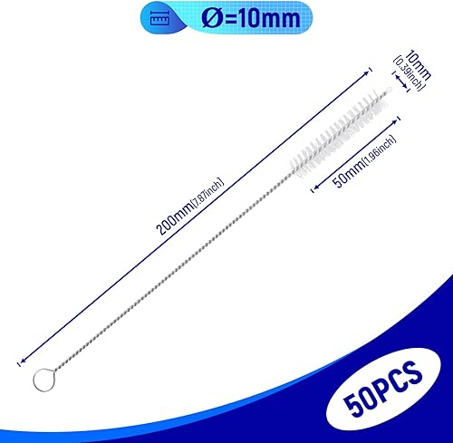 Miniatura 3 de Cepillo limpiador de pajillas, 50 piezas de cepillo limpiador de pajitas reutilizables, cepillo de limpieza para biberones, taza para sorber,