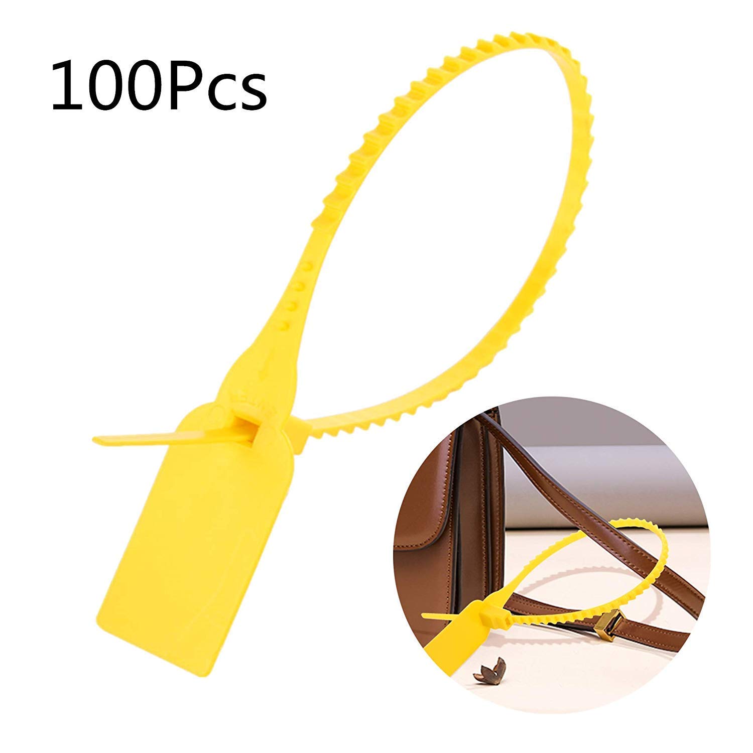 100 Pièces Attaches Zip Autobloquantes Réglables S Tidy Wrap Joints d'inviolabilité en Plastique Attaches Zip Attaches de Câble Robustes Rouge et Jaune (Rouge)(Yellow)