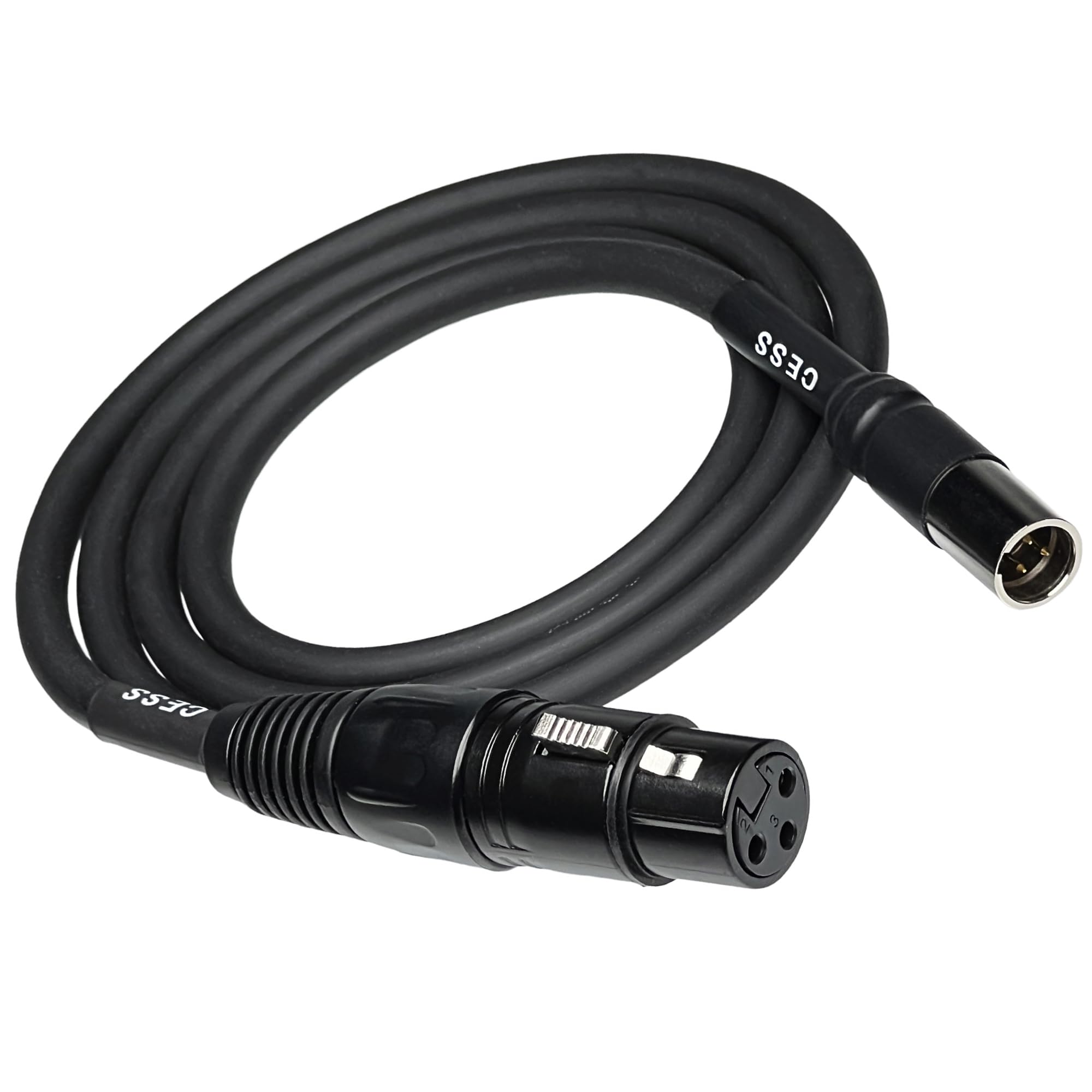 CESS-196-3f Mini XLR to XLR Adapter Cable - 3-Pin to Standard for Lapel Microphones, Headsets, Audio Mixers, Cameras - 3 Feet