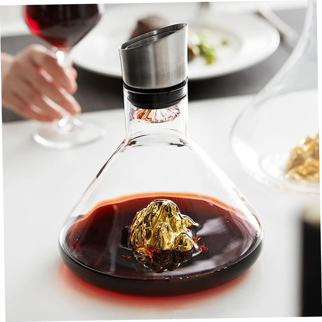 Cabilock Wine Decanter Fast Aeration Professional Red Wine Carafe for Home Use with Smooth Texture Enhancing Flavor and Elegant Artistic Style
