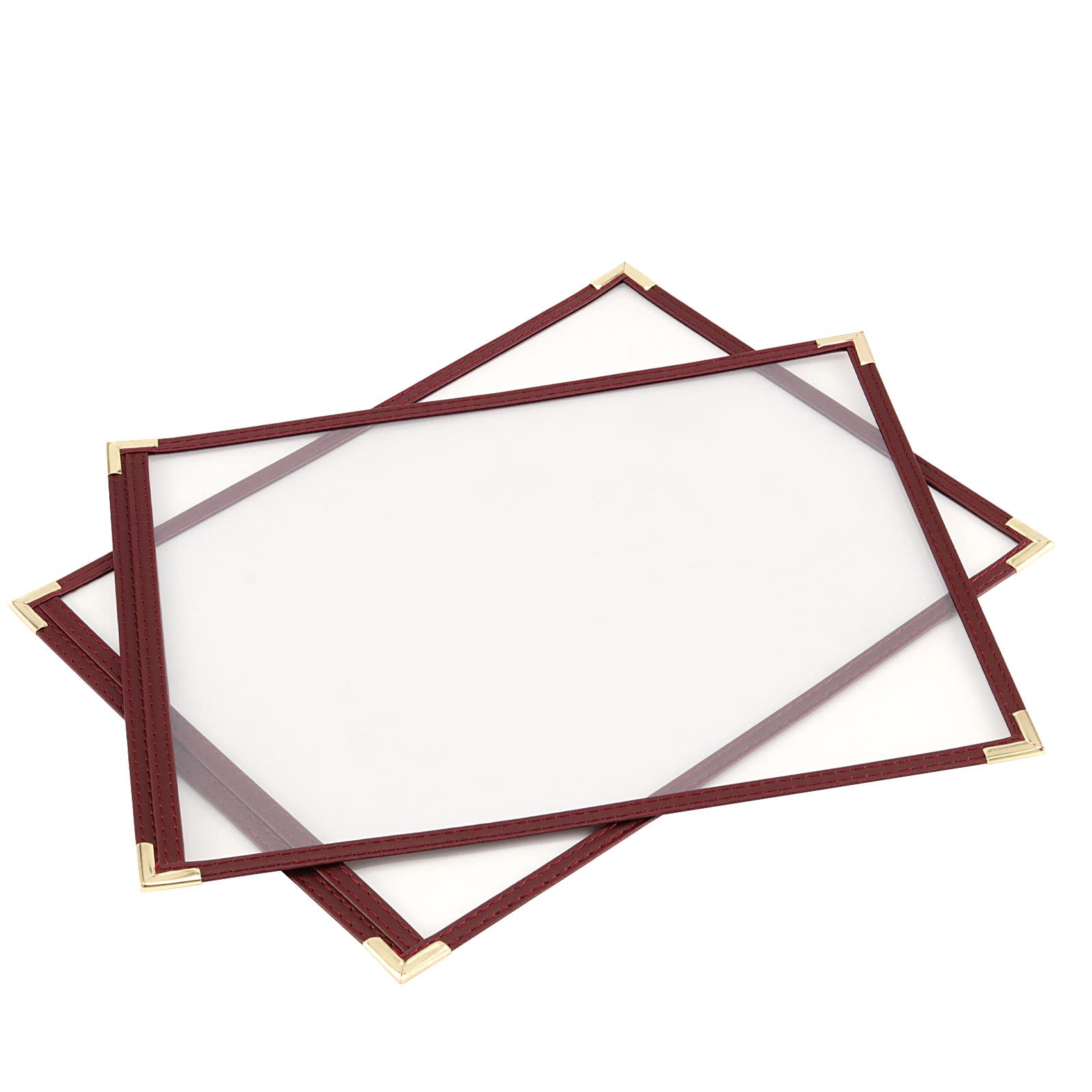JAPCHET 30 fundas de menú de 8,5 x 11 pulgadas, fundas de menú de doble página, 2 soportes de menú para restaurante, cafetería, comedor, bar