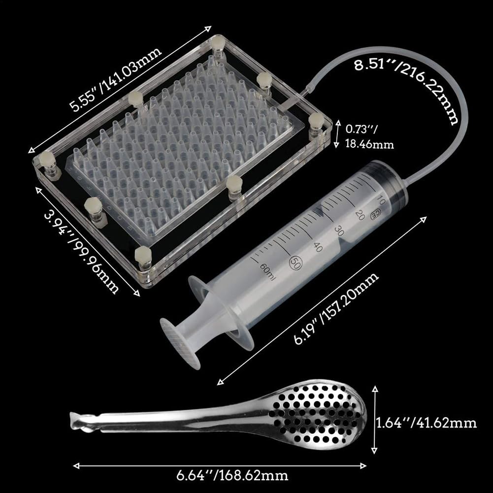 Kit Gastronomie Moléculaire Caviar Maker Box Compte-gouttes de sphérification Distributeur sauce Roe 100 trous avec infuseur et cuillère passoire