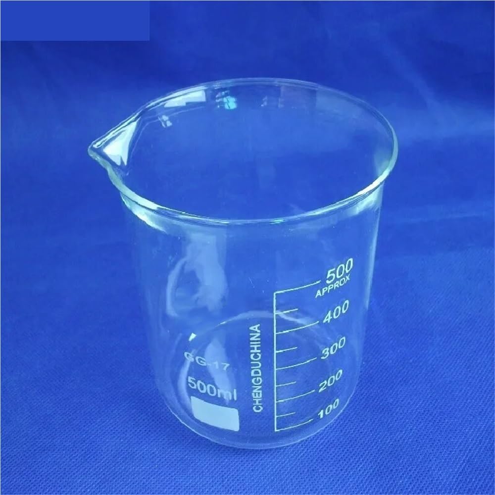 Vasos de precipitados de Vidrio de borosilicato para medición de Laboratorio, Vaso medidor escalable de 500 ml, Vasos para experimentos científicos (1 Unidad)