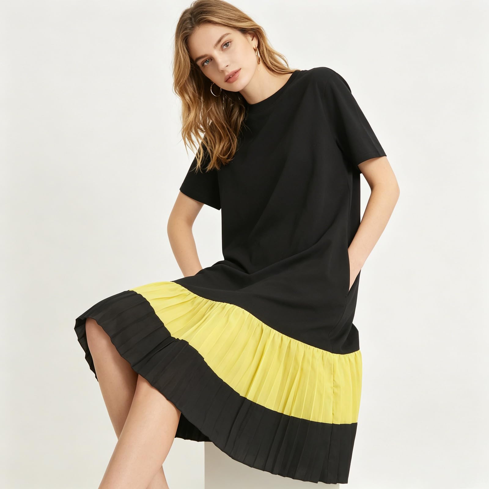 Vestidos Verano Mujer Vestidos Verano Mujer Largos, Lino Natural Silueta Recta para Viajar Uso Diario Vestido De Fiesta Mujers Elegantes Vestido Tejido Elástico Frío