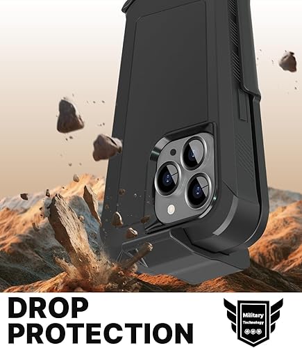 Miniatura 5 de MOTIVE Funda diseñada para iPhone 13 Pro con clip para cinturón, funda protectora, resistente y protección de grado militar de cuatro capas para