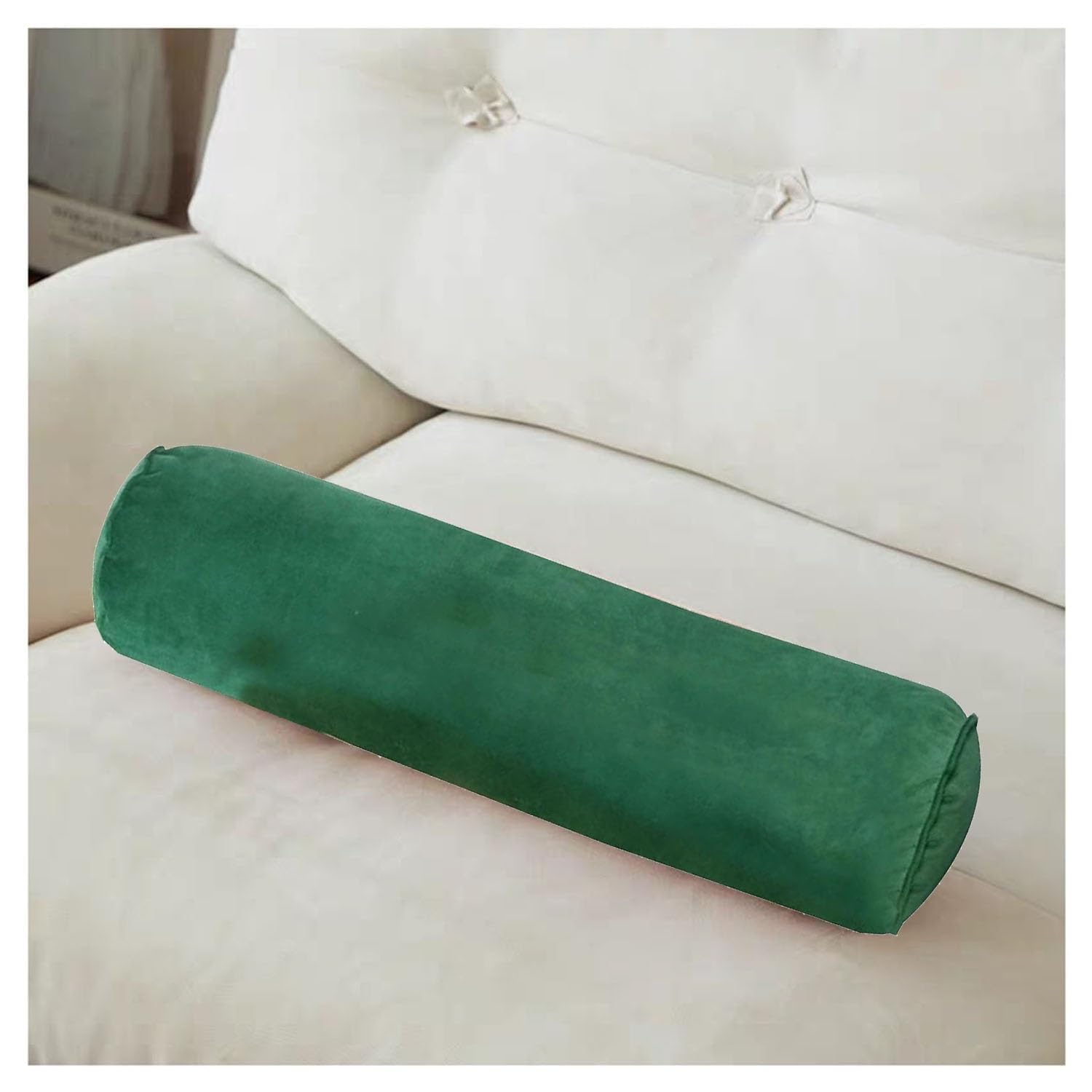 Zylindrisches Nackenrolle 15x40/15x50/20x60 Samt Rohrkissen Bequemes Multifunktional Reisekissen Abnehmbar Kissenrolle Rollenkissen for Nacken, Beine, Rücken, Bett, Yoga(@6,20x120cm/8x47in)