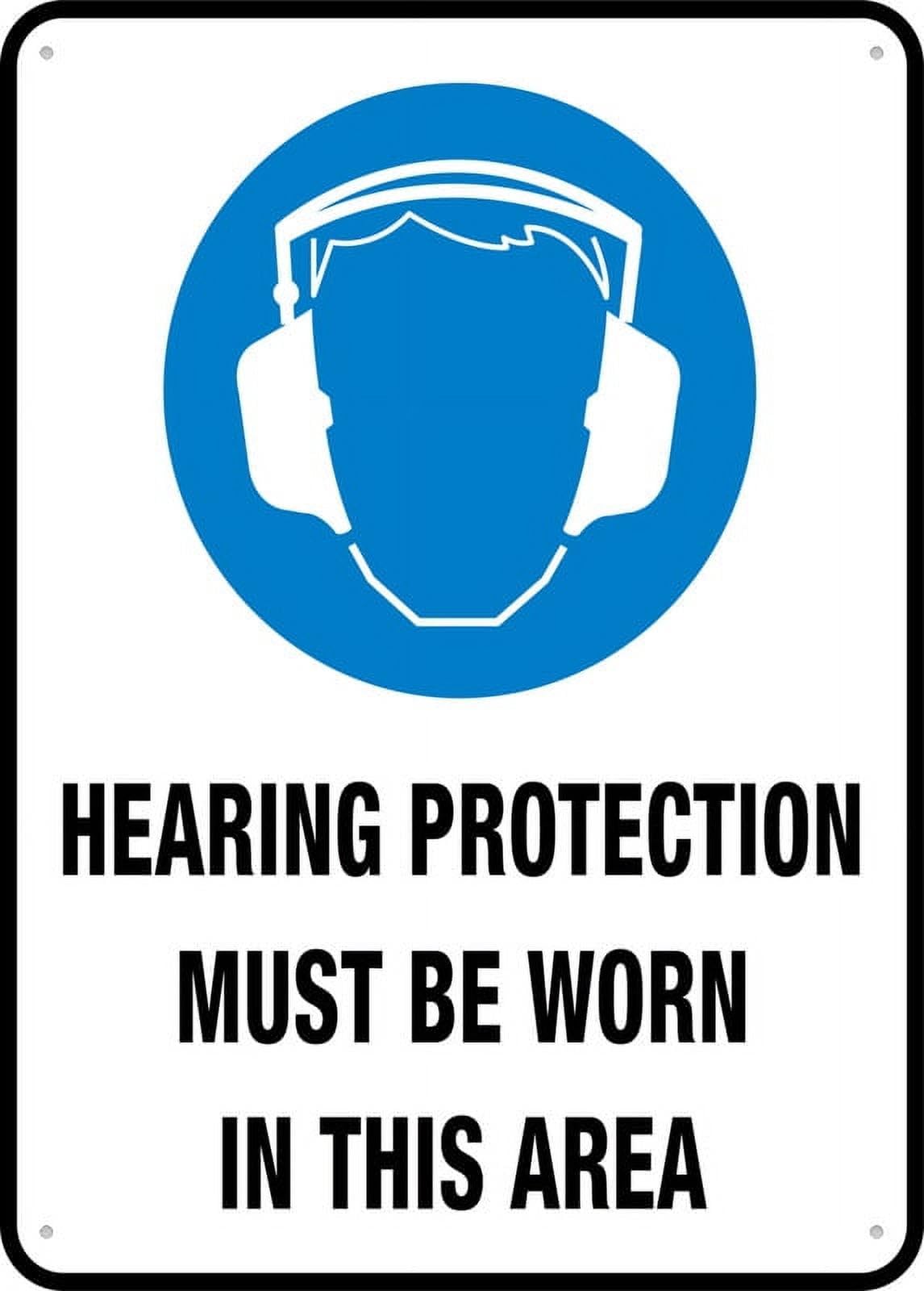 peiyeety Hearing Protection Must Be Worn In This Area Tin Sign 8"x12" - Great for Garden & Yard Wall Decor