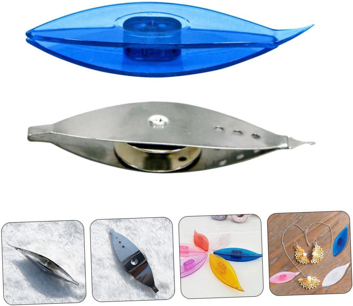 Homoyoyo 2pcs DIY Weaving Tool Tatting Shuttle Scarf Tapestry Knitting Shuttles Plastic Metal Comfortable to Hold Smooth Tip