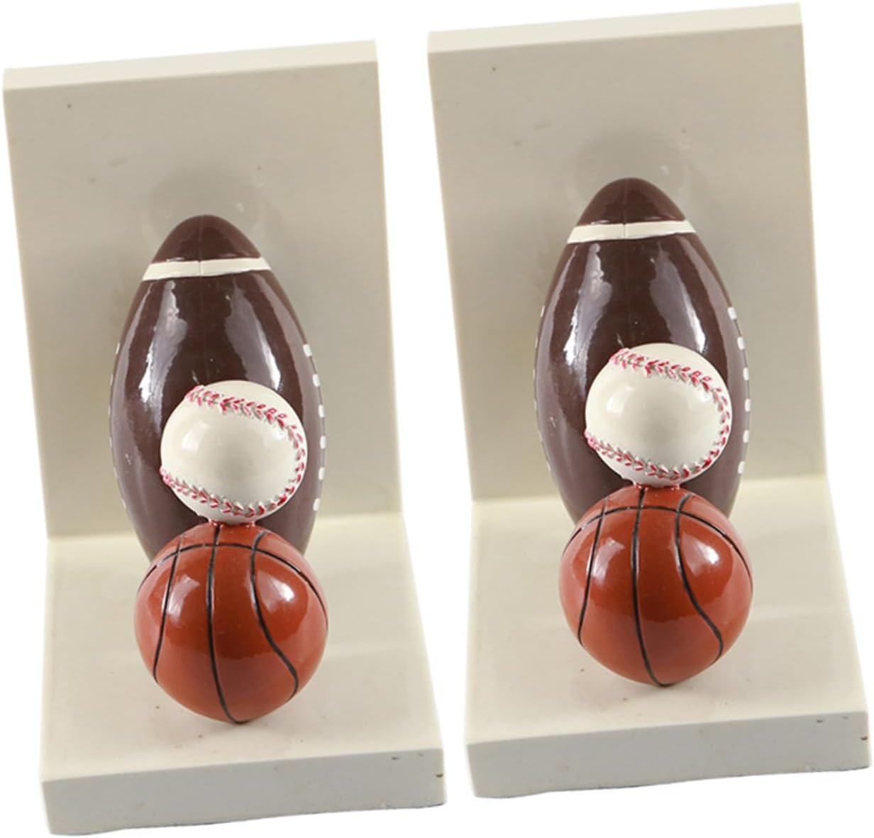 Cabilock 1pair Cartoon Rugby Pattern Fun Home Decor for Bookshelves Offices and Libraries Stylish Book Holders to Keep Your Desk Organized