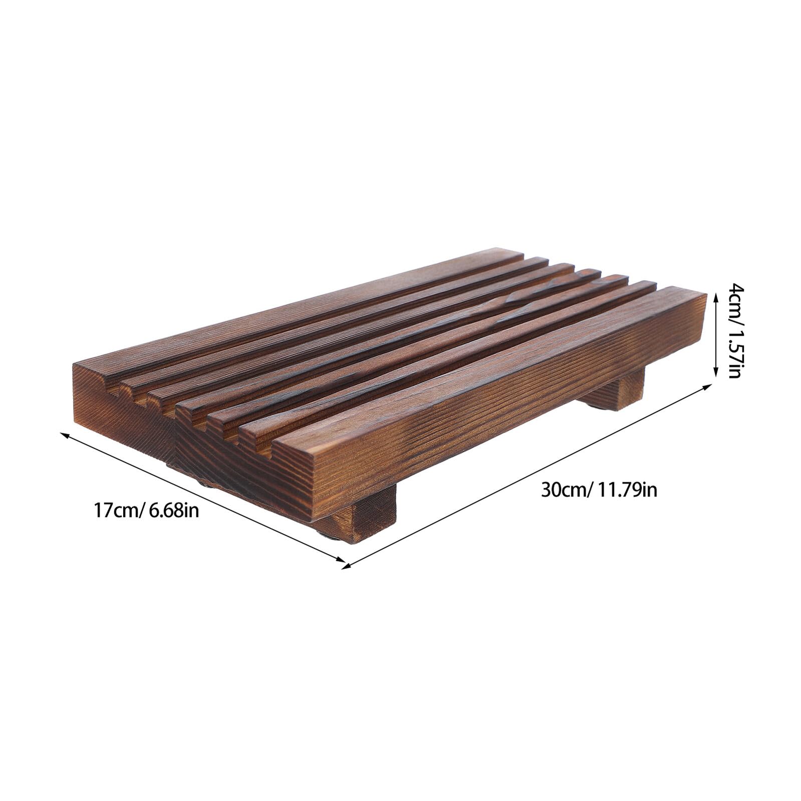 TOYANDONA Vassoio da Bagno in Legno Rustico Stile Country per Decorazione Lavabo, Organizer Compatto Base a Piedistallo per Sapone e Accessori da Appoggio