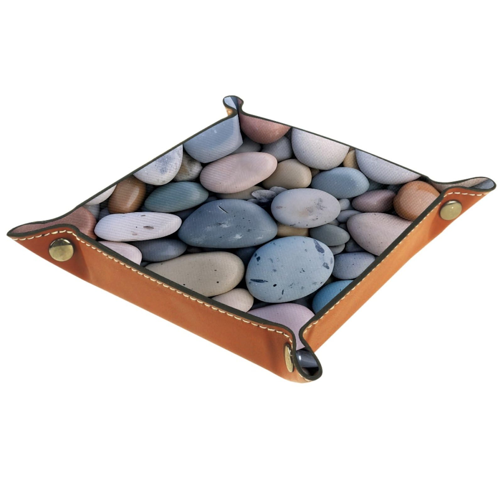 VAPOKF Cobblestone Portable Folding Dice Rolling Tray, Microfiber Leather Dice Holder for Dice Games Like RPG, DND and Other Table Games