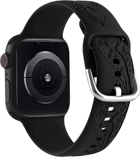 Vista 19 de Mountain Range - Correa de silicona grabada compatible con Apple Watch 38 40 1.614 in 42 44 45 46 1.929 in para mujeres y hombres, correa