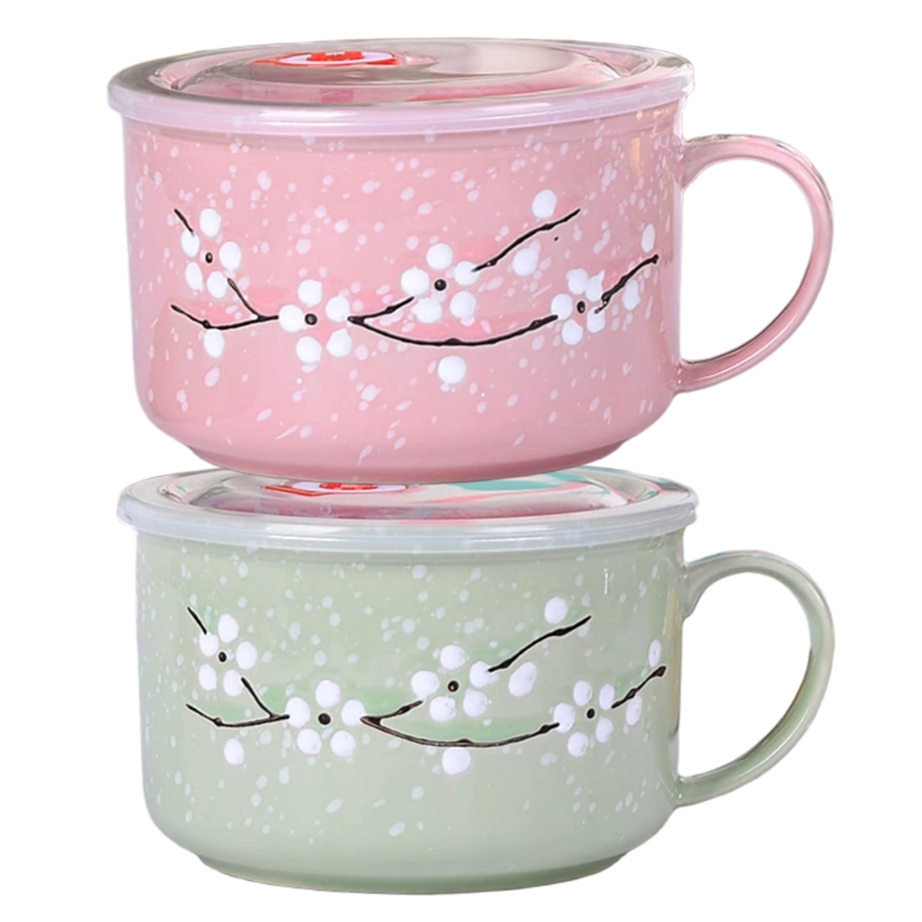 Tasse à soupe résistante la chaleur au motif floral doux d'hiver
