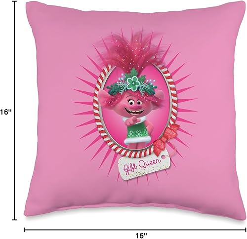 Miniatura 4 de DreamWorks Trolls Trolls-Holiday in Harmony Gift Queen - Almohada de retrato, 16.0 x 16.0 in, multicolor