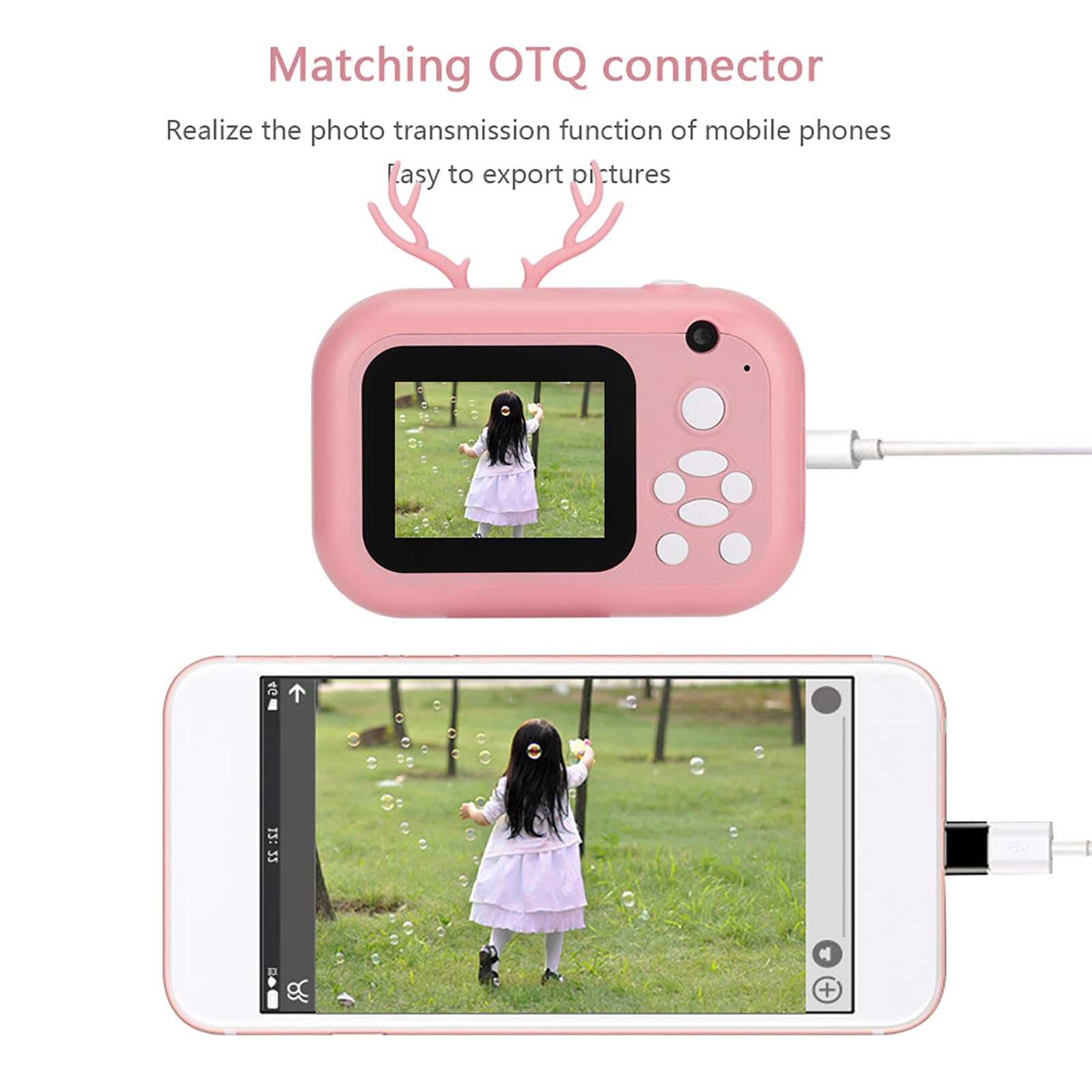 Fotocamera per Stampa Fotocamera Termica Portatile Istantanea per Bambini 1080P con Doppio Obiettivo per attività All'aperto per Bambini Memoria 16G (Rosa)