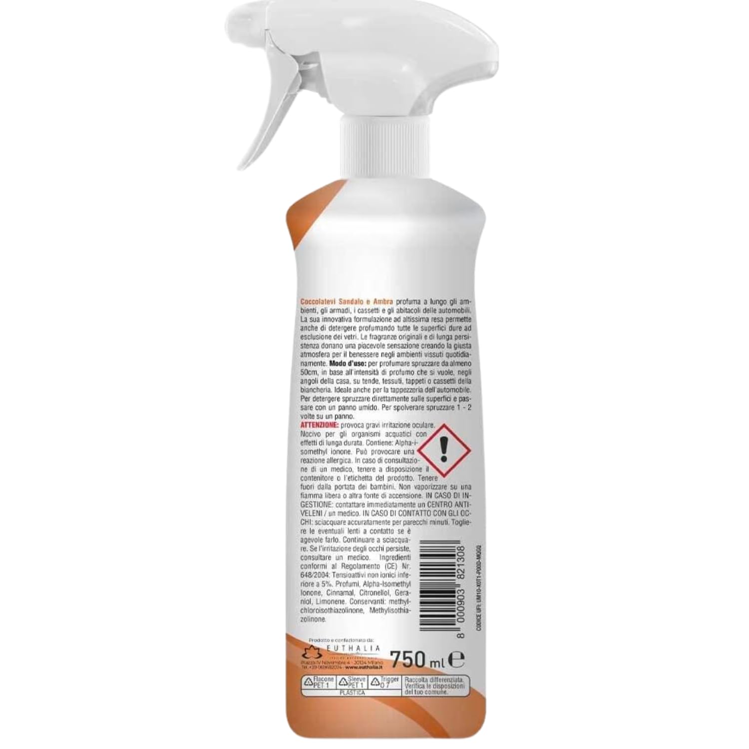 Detergente profumato per ambienti – essenza sandalo e ambra – 750 ml kit con Spugna Brandizzata SPESA & RISPARMIO Inclusa– Variazioni 4/8/12 Pezzi (8)