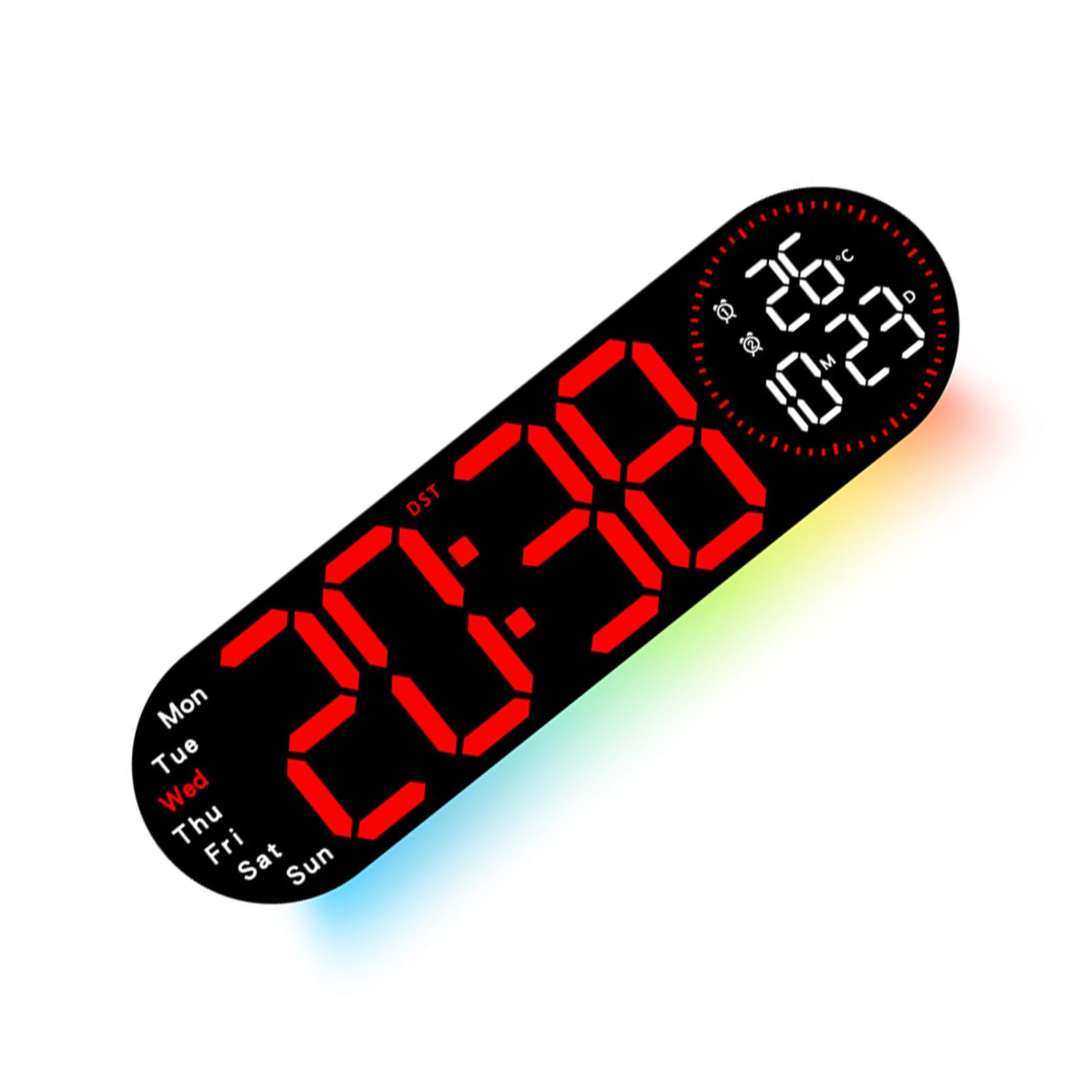 Horloge Murale Double Alarmes LED Horloge Numérique Rouge