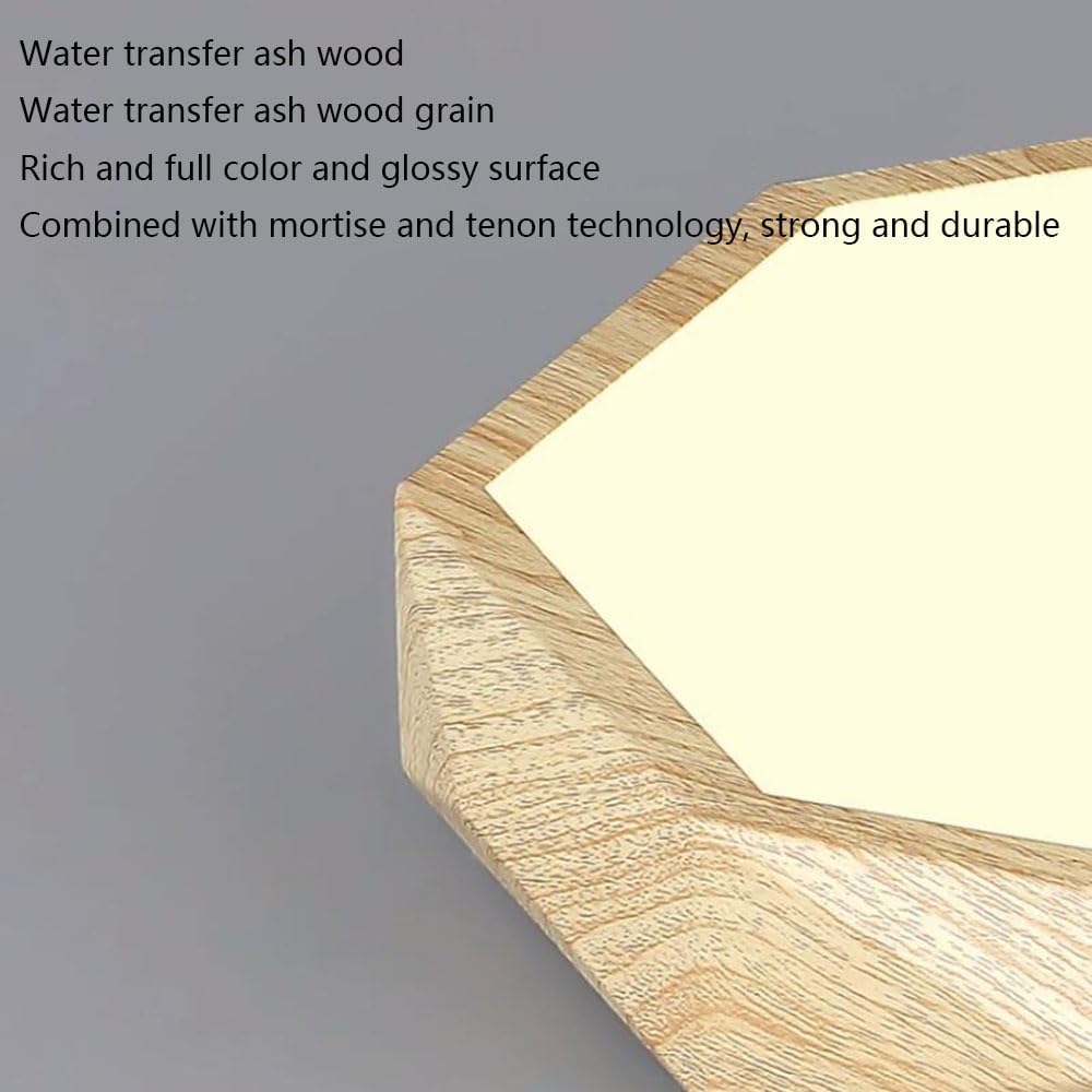 Simple Geometry Ceiling Lights round Wood Grain Color Ceiling Lamp Adjustable Three-Color Ceiling Lamp Fixture Saving Recessed Installation Panel Lamp Bedroom, Kitchen, Living Room(Light/K C