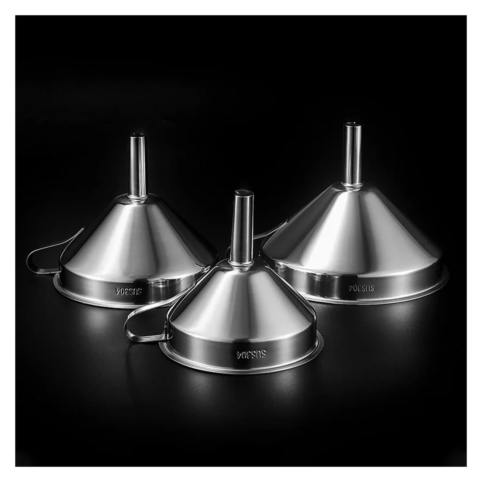 Embudo Funcional de Acero Inoxidable for Aceite de Cocina, Embudo de Metal líquido con Filtro/colador Desmontable for enlatar Herramientas de Cocina(13cm)