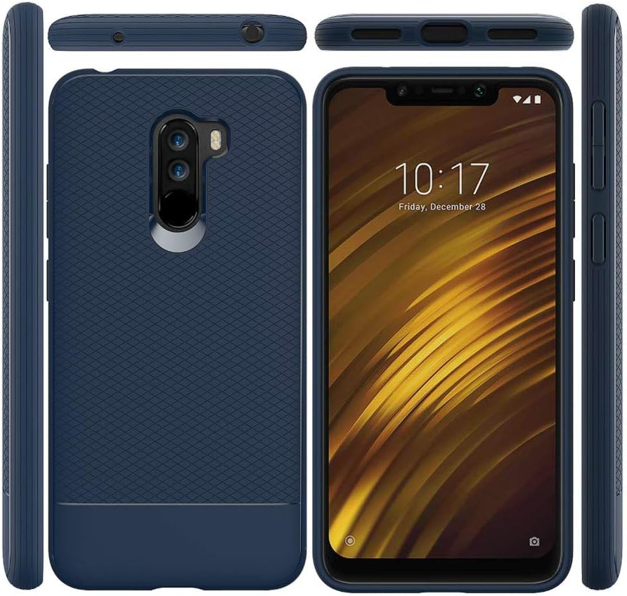 Xiaomi Pocophone F1 Case,Jilika Soft TPU Back Cover Shockproof Shatter-Resistant Mobile Phone case for Xiaomi Poco F1 / Pocophone F1 (Blue)