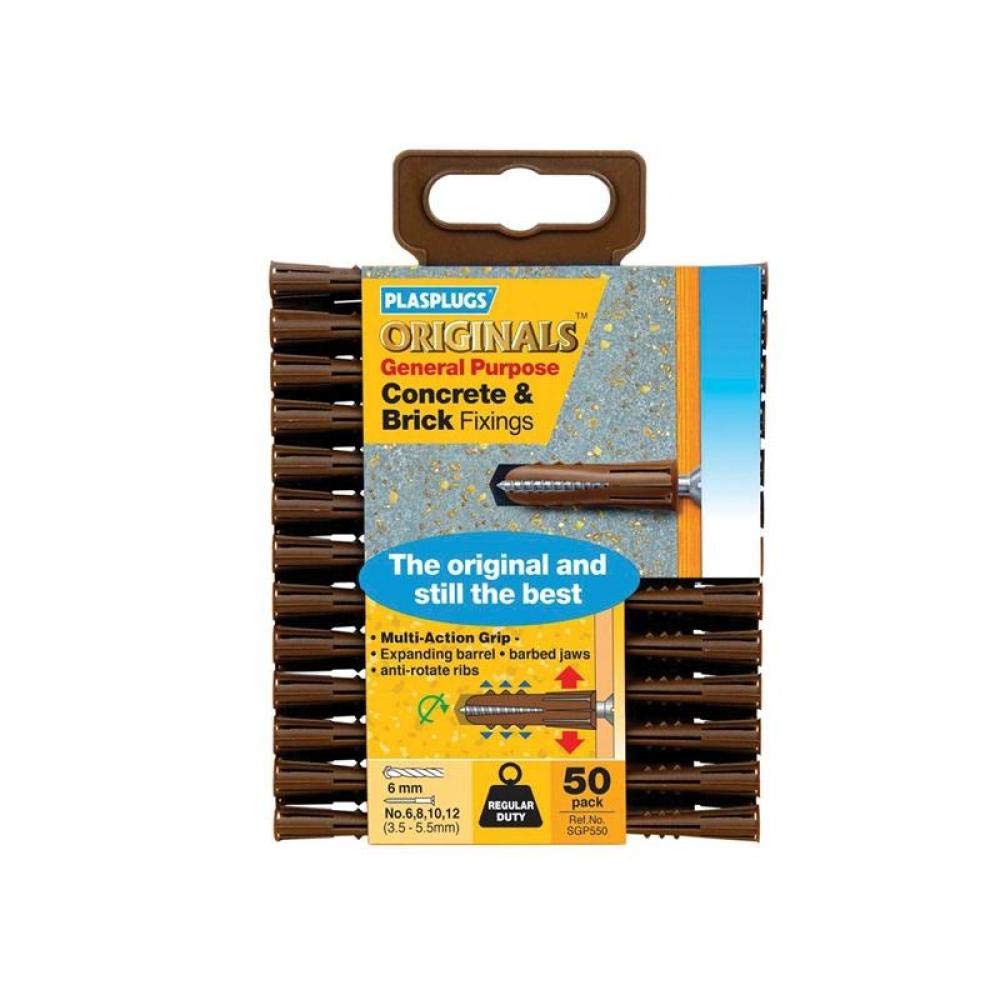 Plasplug SGP550 General Purpose Multifix Fixings Available in Brown or red Color (May Vary) These Versatile fixings are Designed for a Wide Range of Applications