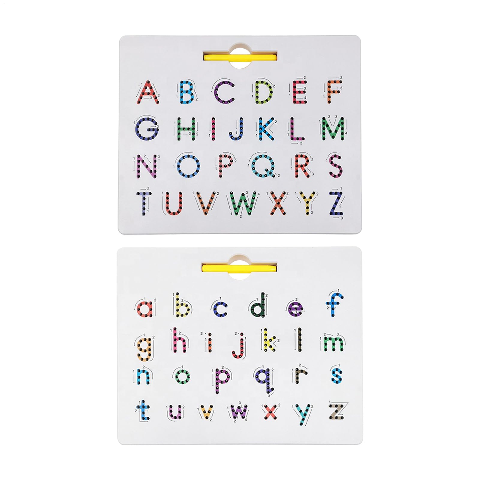 Lavagna magnetica con lettere su entrambi i lati, per giochi di apprendimento 2 in 1, in ABS da 12,2 pollici, tappetino per tablet con perline magnetiche, giocattolo per esercitarsi a scrivere a
