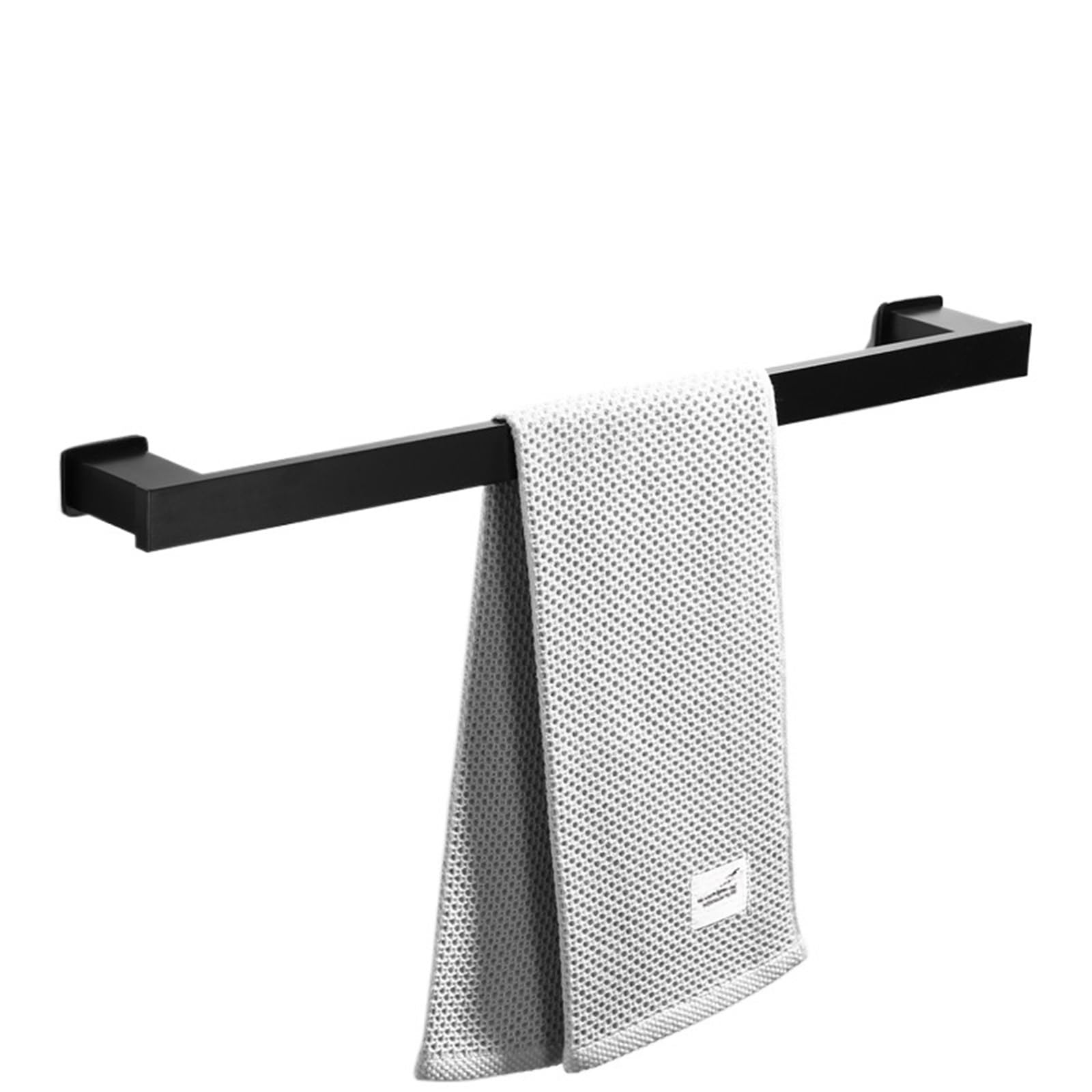 No Punching Towel Bar Thickened Horizontal R Hanger Bathroom Double Rack for Bathroom(C)