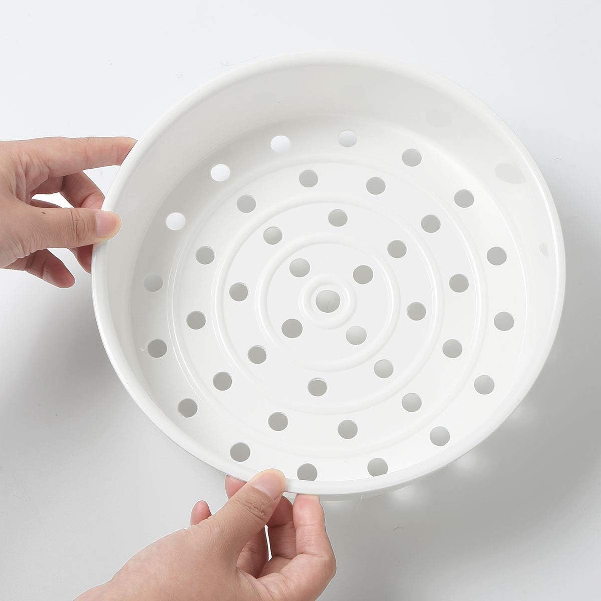 CHICTRY Plastic Steaming Rack Stand Food Grade Steamer Steam Basket Kitchen Cookware for Rice Cooker and Warmer Ivory B 4L/5L: Home & Kitchen