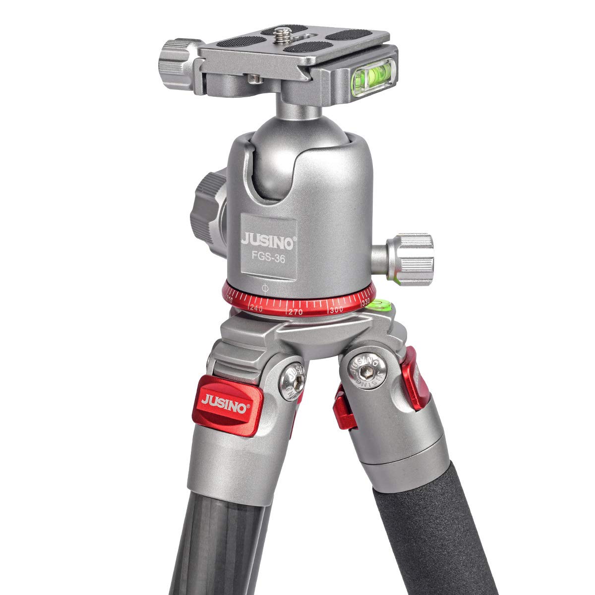 JUSINO Leichtes Karbon Fotostativ mit Kugelkopf Stativ bis 138cm/12kg AF-254C+FGS-36