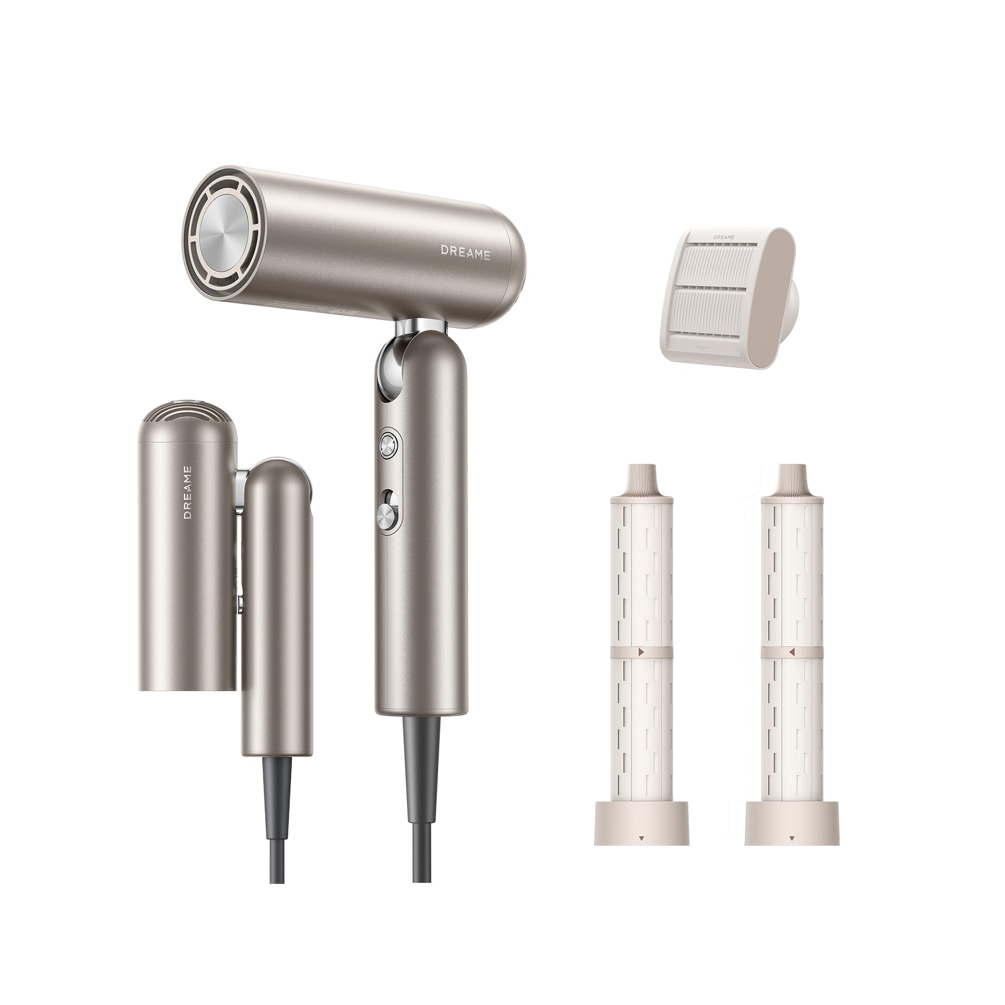 DREAME Pocket Neo, Secador de Pelo de Alta Velocidad, Plegable en 3, Peso Ligero de 300 g, Motor de 110.000 RPM, 300 Millones de Iones Negativos/cm3, 57°C, Secado 40s, 2026 Nueva Versión