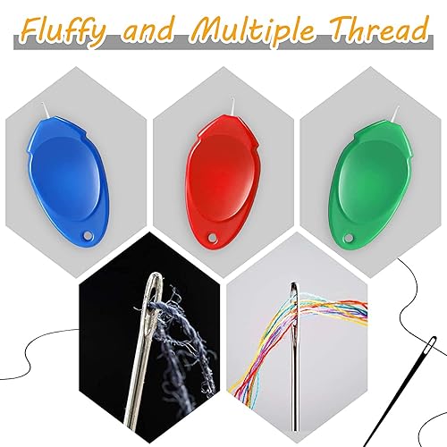 Miniatura 5 de TOOVREN - Enheador de agujas, herramienta para enhebrar agujas, enhebradores de agujas para coser a mano con caja transparente, enhebrador de agujas