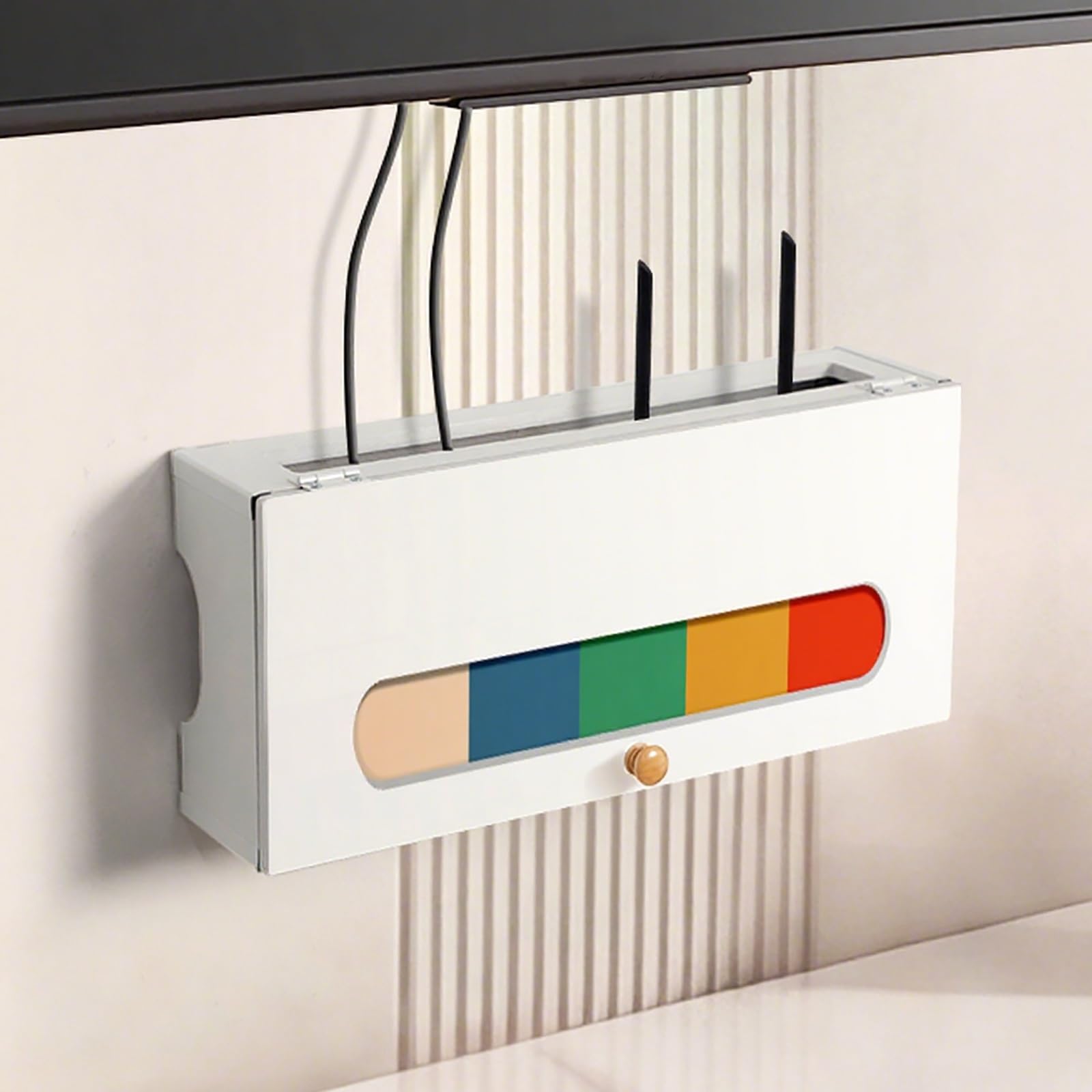 Supporto decorativo per console multimediale e proiettore e cavo per soggiorno e camera da letto (50 cm)