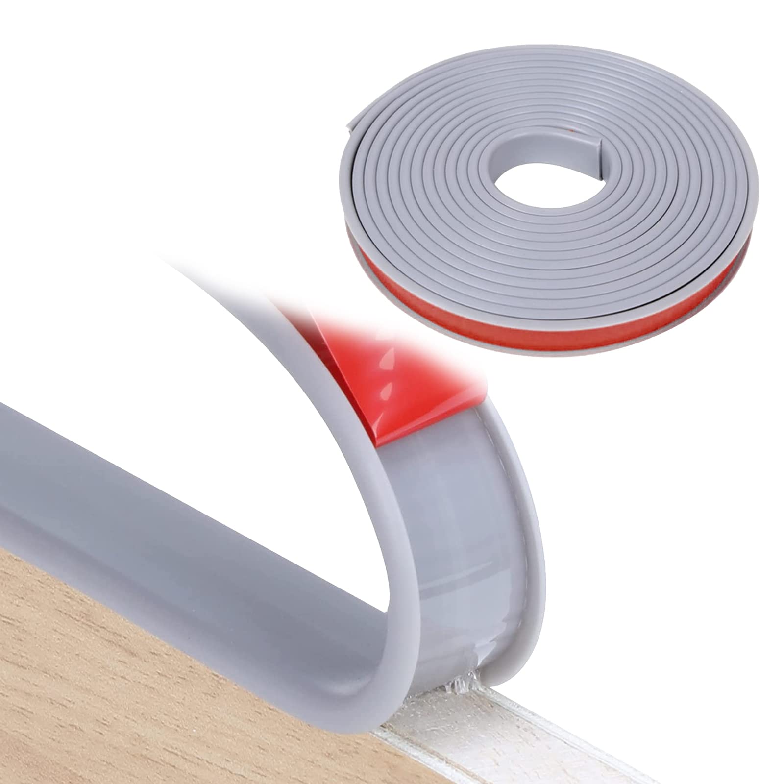 Nastro adesivo per protezione bordi mobili, 5 metri, TPE flessibile, pieghevole, strisce di finitura, bordi soffitti e ripiani (nero, 22 mm x 5 m