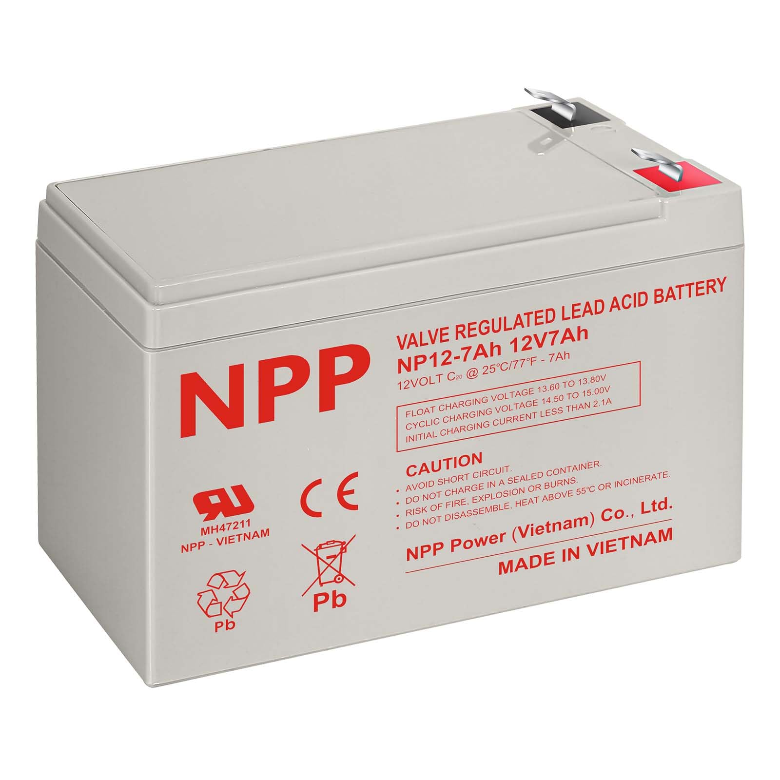 NPP 12V 7Ah Rechargeable AGM Battery