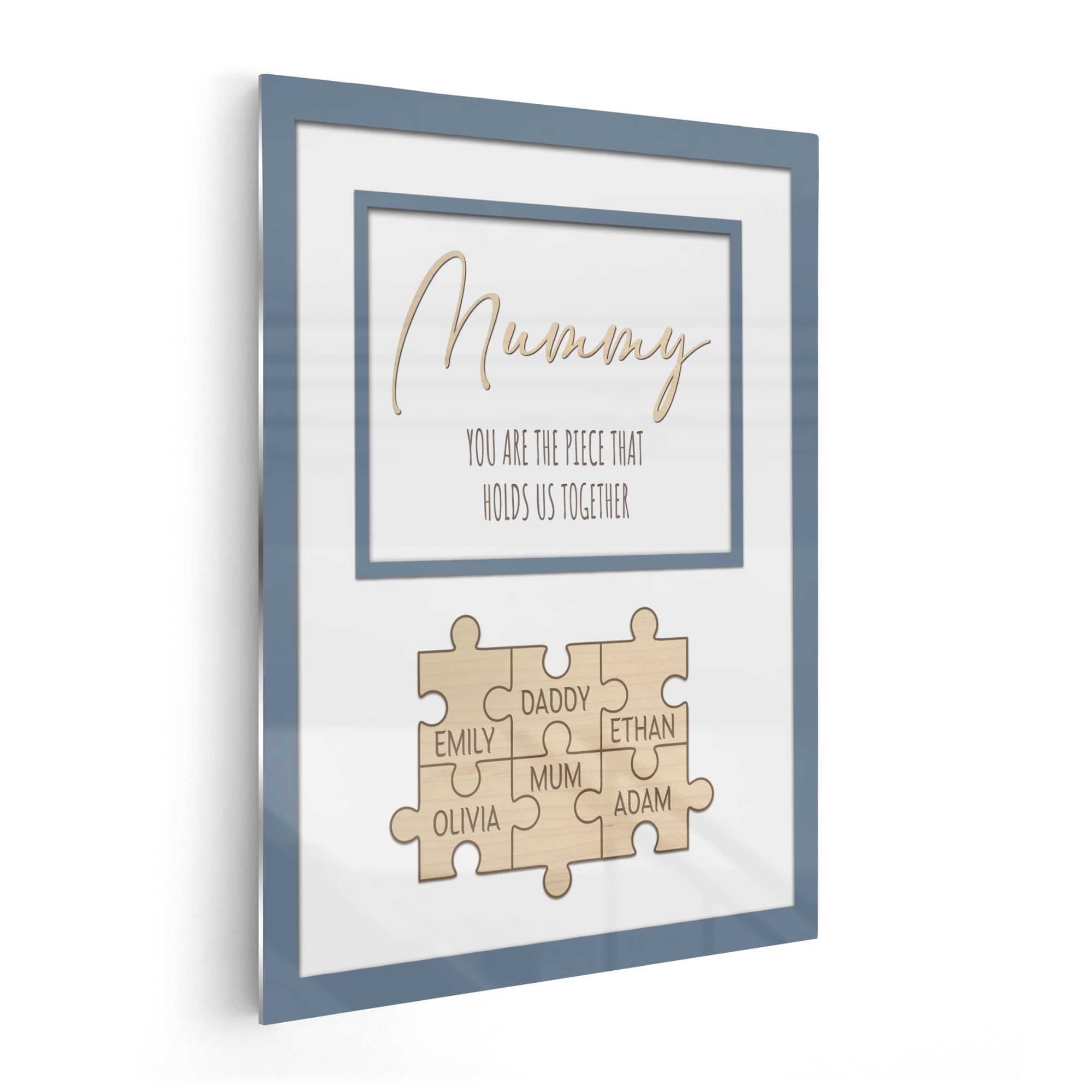 Personalised Decorative Photo Plaque for Mum in Metal - “Thank You for Being Such an Important Piece of My Life” | Gift for Mother’s Day, Birthday