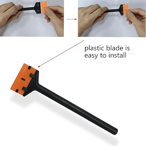 Miniatura 6 de NBTOOL Rascador de hoja de afeitar de plástico con 100 cuchillas de plástico de doble filo, herramienta raspadora de mango largo para raspar