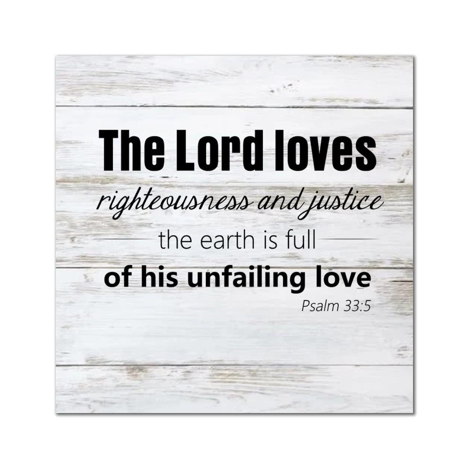 Plaque murale classique en bois The Lord Loves Righteousness décoration intérieure 30cm