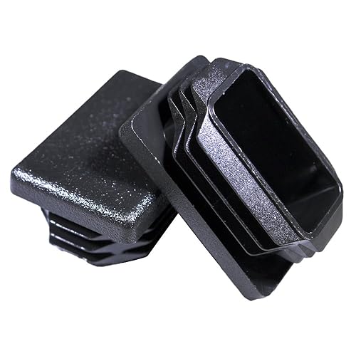 Miniatura 42 de Prescott Plastics Inserto rectangular de plástico de 2 x 3 pulgadas (paquete de 4), tapa de extremo negro para tubos de metal, valla, inserto