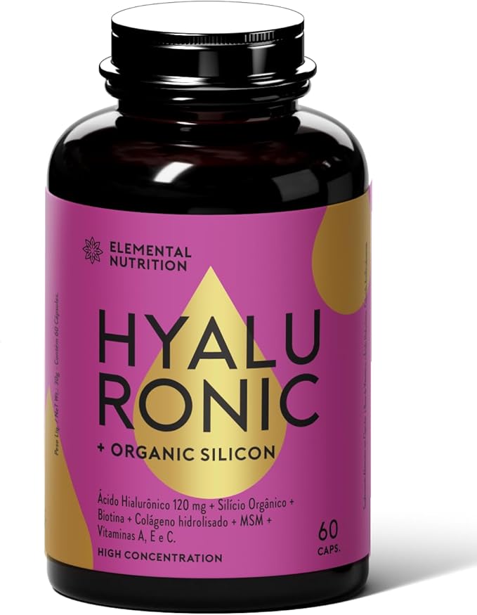Ácido Hialurônico 120mg, Silício Orgânico, Colágeno e Biotina, Elemental Nutrion