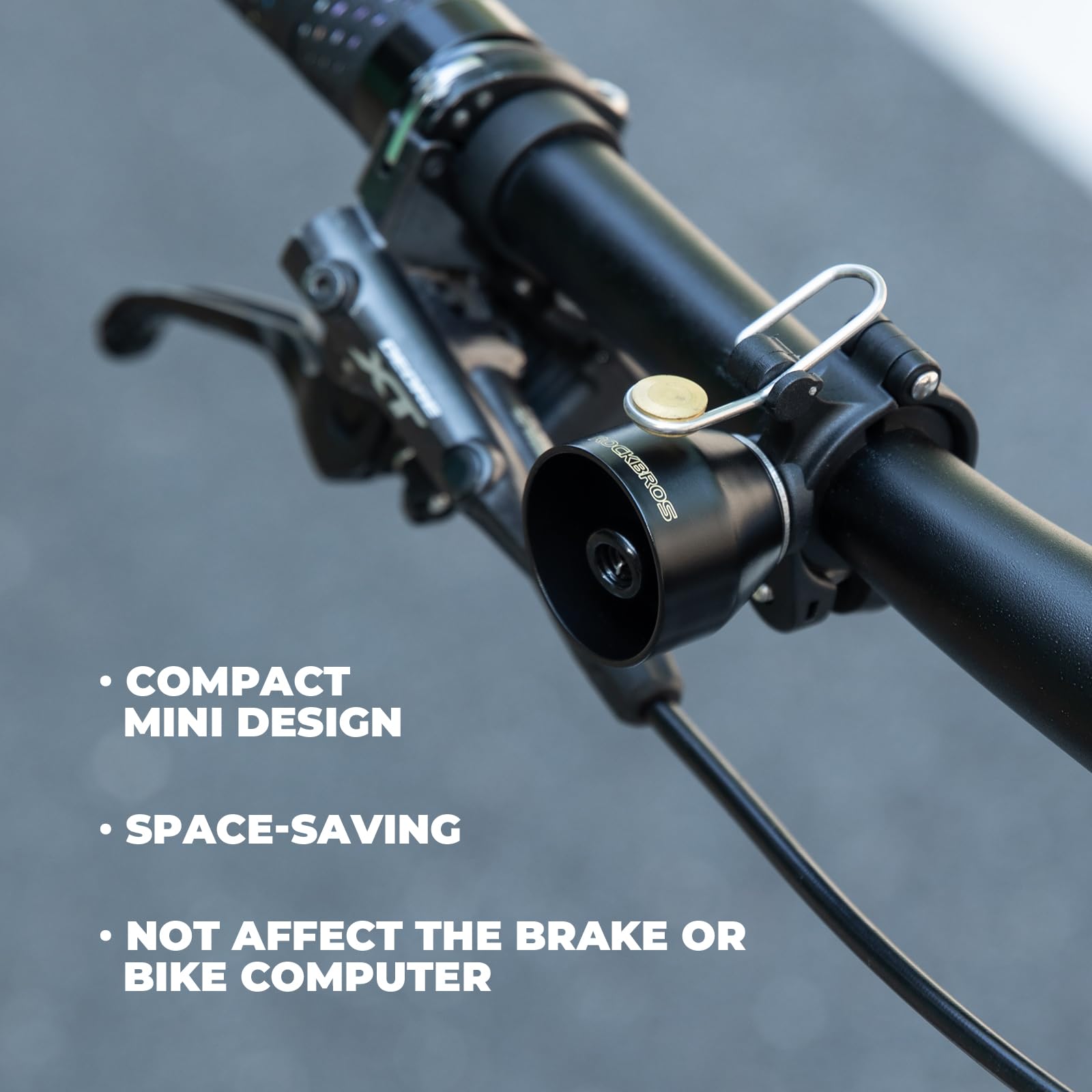ROCKBROS Borsa Bici Manubrio 2L + Campanello Bici Mini, per 22,2-31,8mm | Idrorepellente Riflettente Design Portatile con Tracolla + 90dB Installazione Semplice per Bici da Corsa e MTB