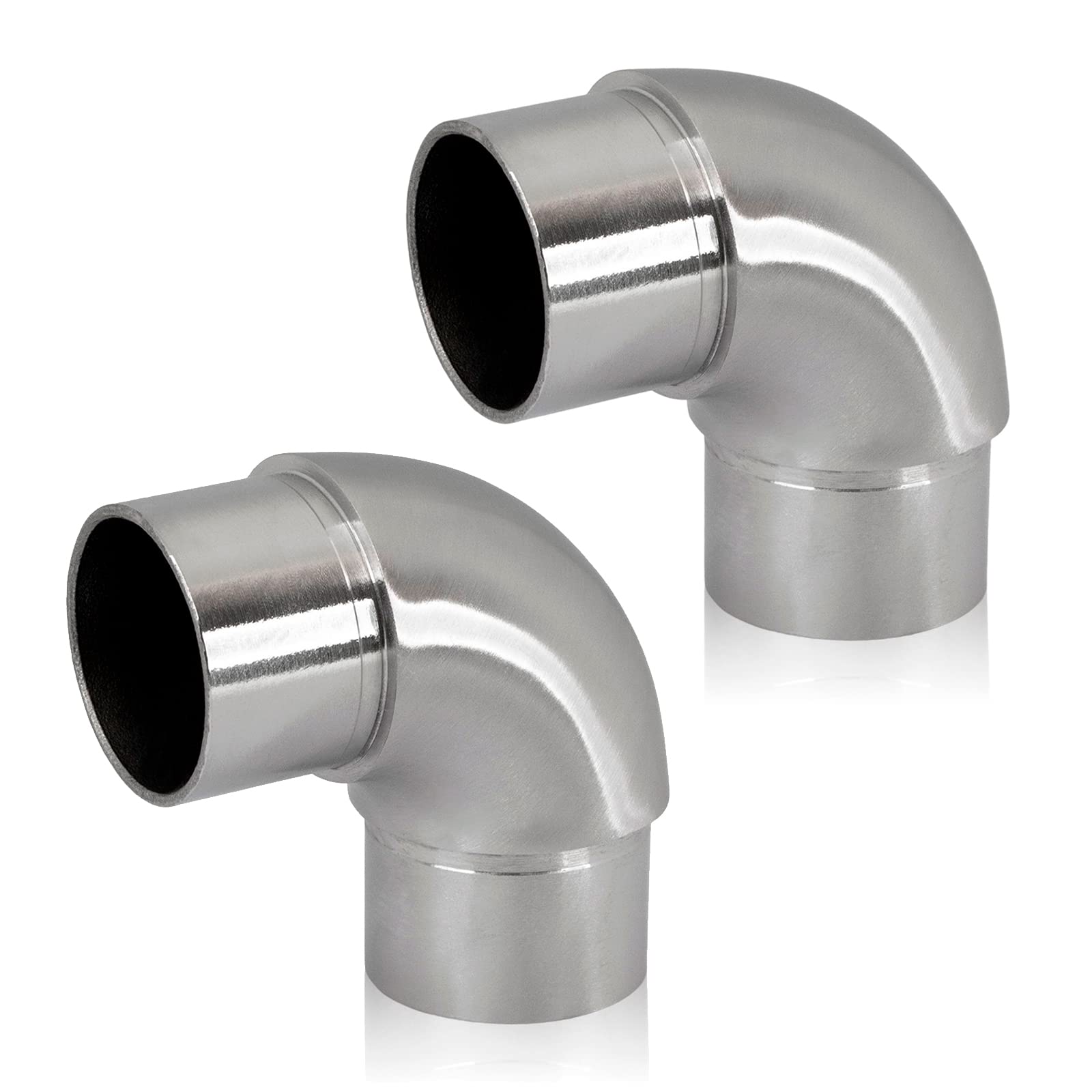 Connettore Per Tubo In Acciaio Inox &Oslash; 42.4 Mm - Per Ringhiere E Corrimani, 2 Pezzi, Design Moderno