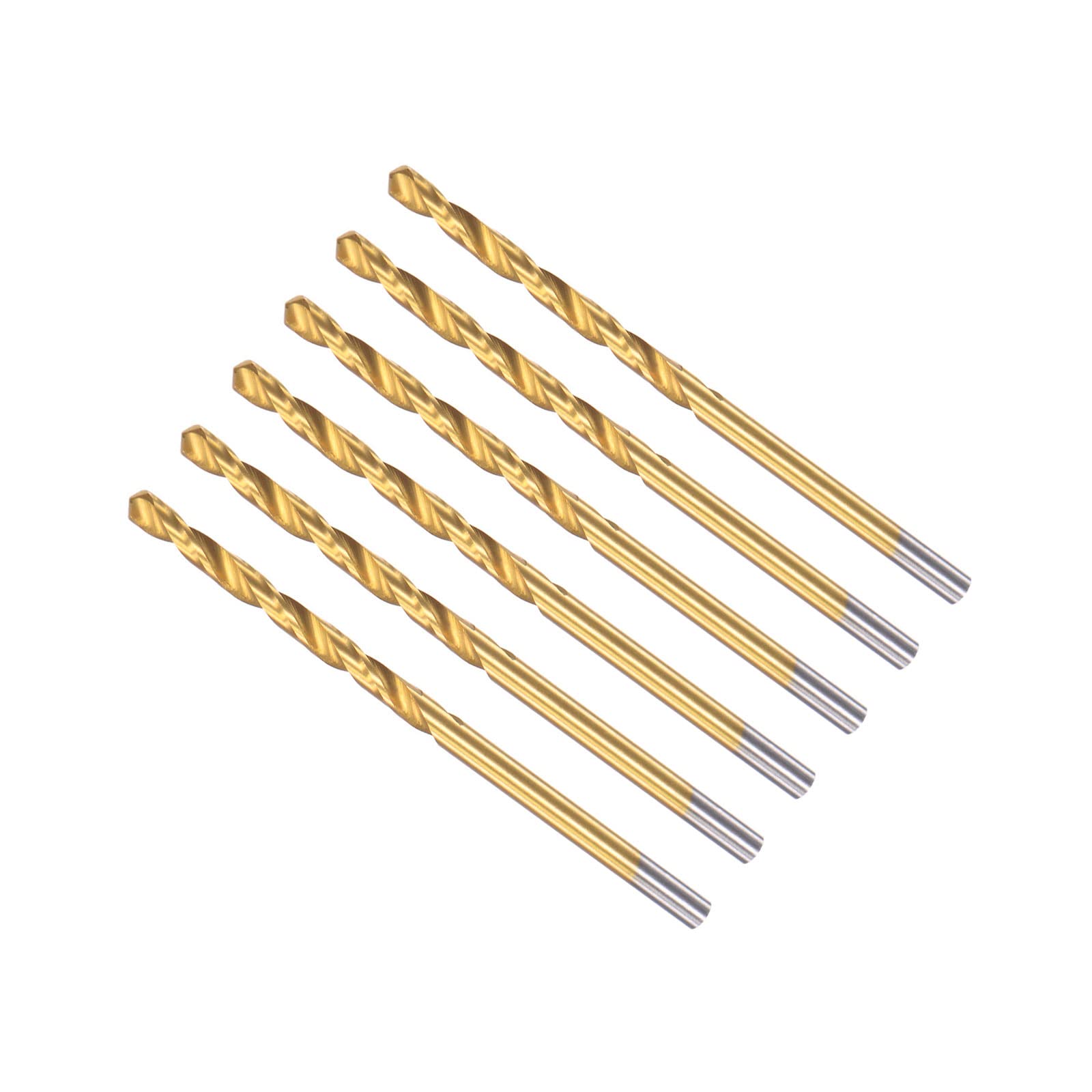 CoCud Twist Drill Bits, 2.9mm Drilling Diameter, Titanium Coated High Speed Steel 6542 Straight Round Shank