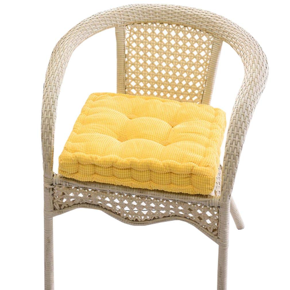 Cojín para silla amarillo de 40 x 40 cm para viajes y comedor