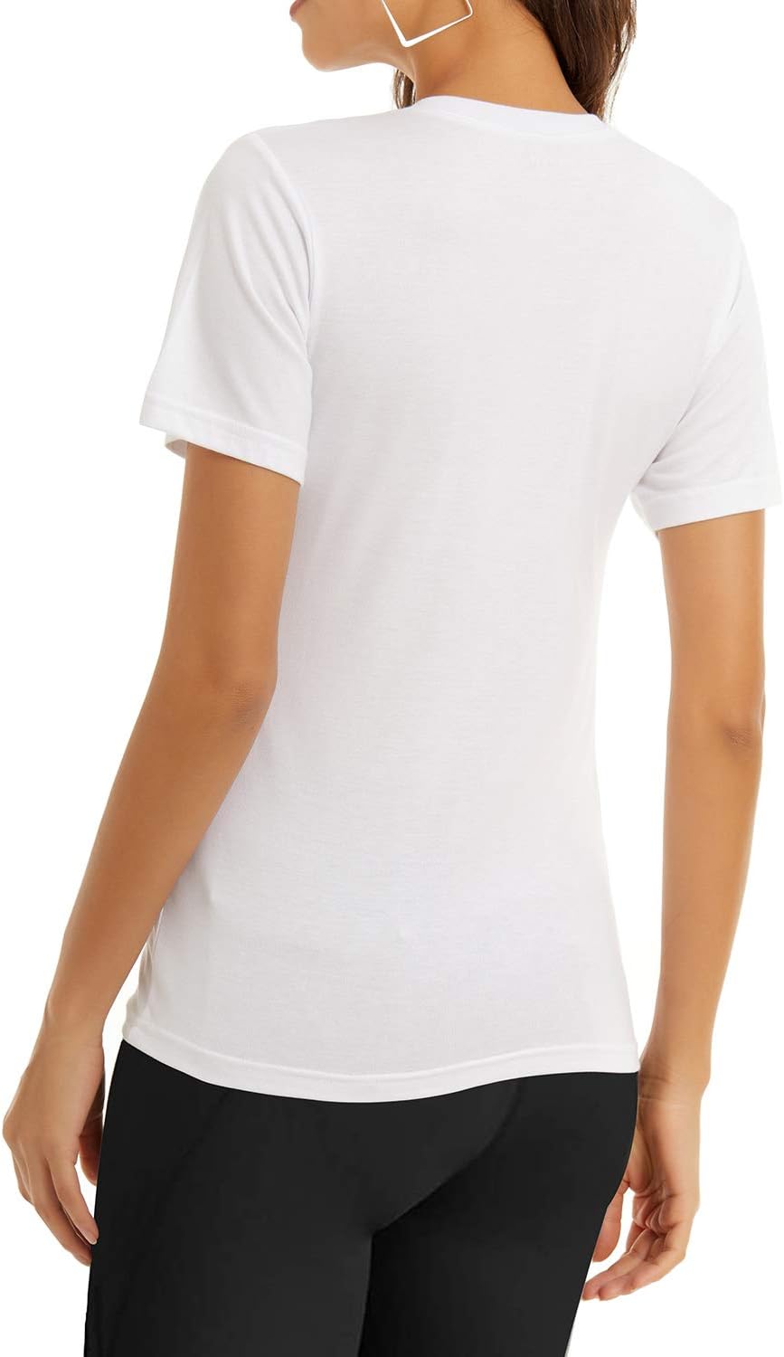 QUALFORT Women's Sport Bamboo Perdormance V Neck T-Shirt