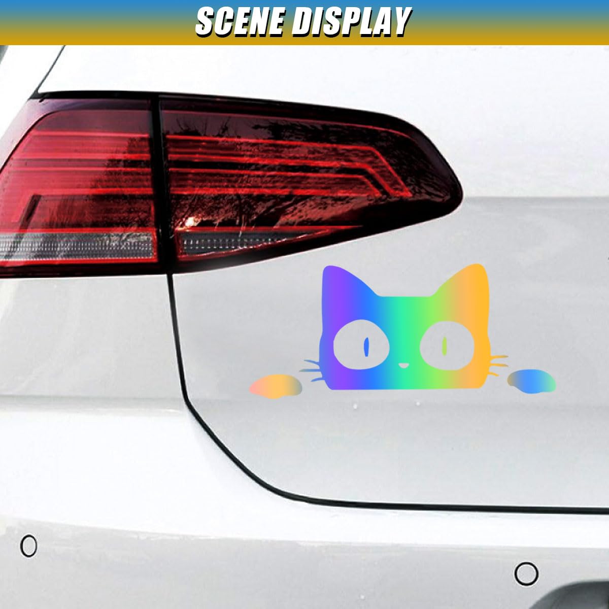 Cute Cat Car Decal Vinyl Sticker Waterproof Car Bumpr Sticker Decal Automotive Exterior Decorations Accessory for Cars Truck — view 6