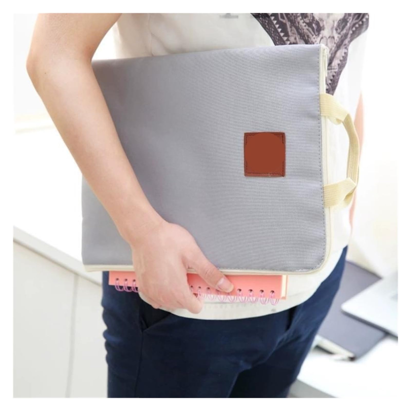 6pcs Multi Layer A4 File Bag Oxford Canvas Handheld Briefcase Document Storage for Office Students School Teachers Supplies Para Escritorio