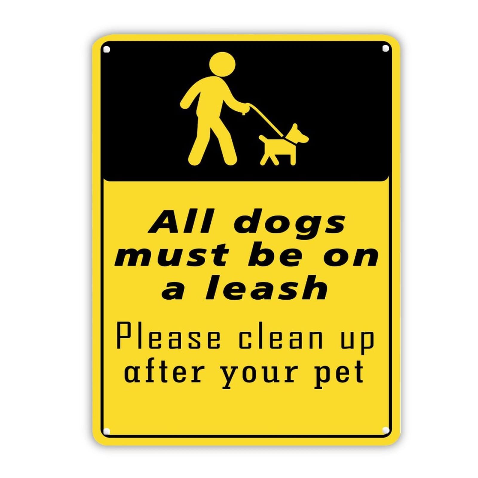 Panneau rigide obligatoire All Dogs Must Be On A Leash pour clôture et mur