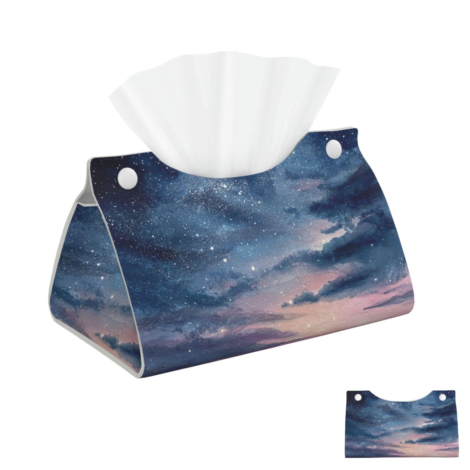 Stars Watercolor Sky Tissue Box Cover Square Cube Boxes